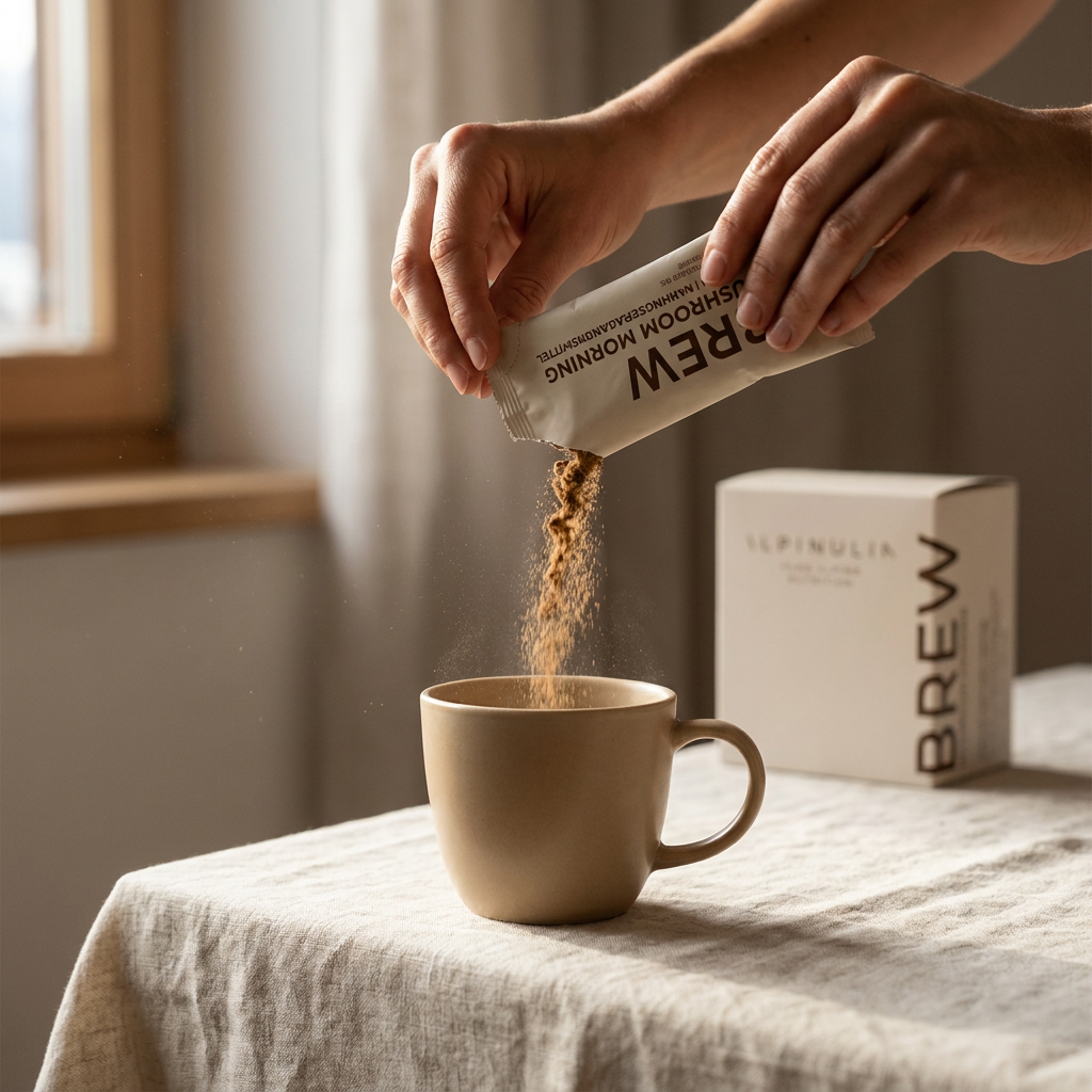 BREW Mushroom Morning — Packung und Sachet