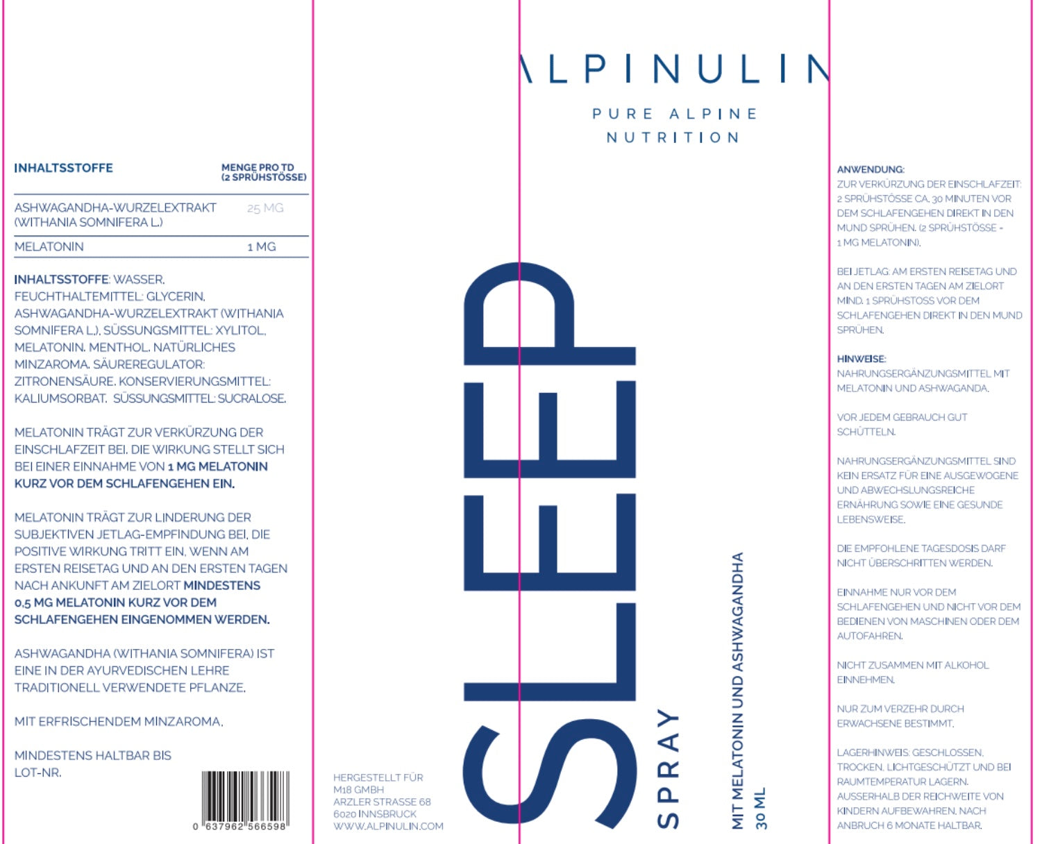 Sleep Spray                                             <br>                          SCHLAF IST DIE ERSTE LONGEVITY-INVESTITION